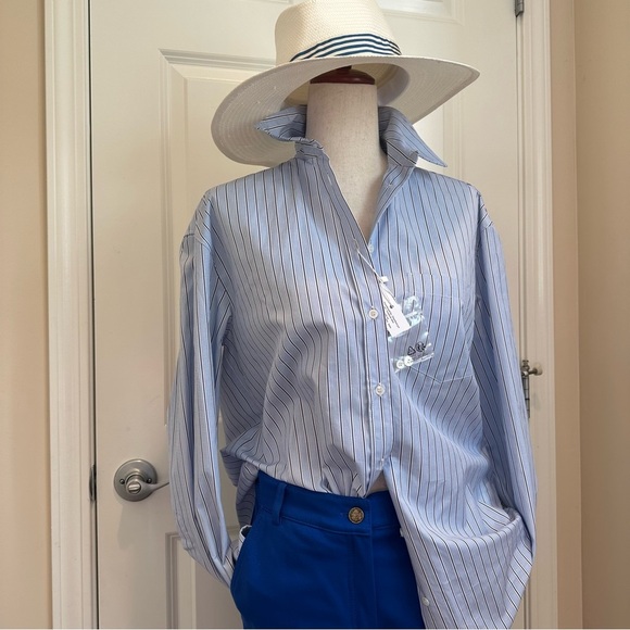 Max Mara Weekend Label-cut Cotton Poplin Shirt Size: US2 XSmall Spring/Summer - Picture 4 of 16